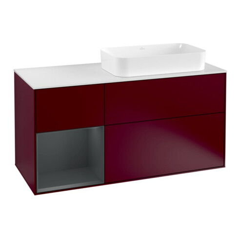 V&B Waschtischunterschrank Wandbeleuchtung Finion 120cm, Pl w m, Rg li md bl. m Lac, Peo m
