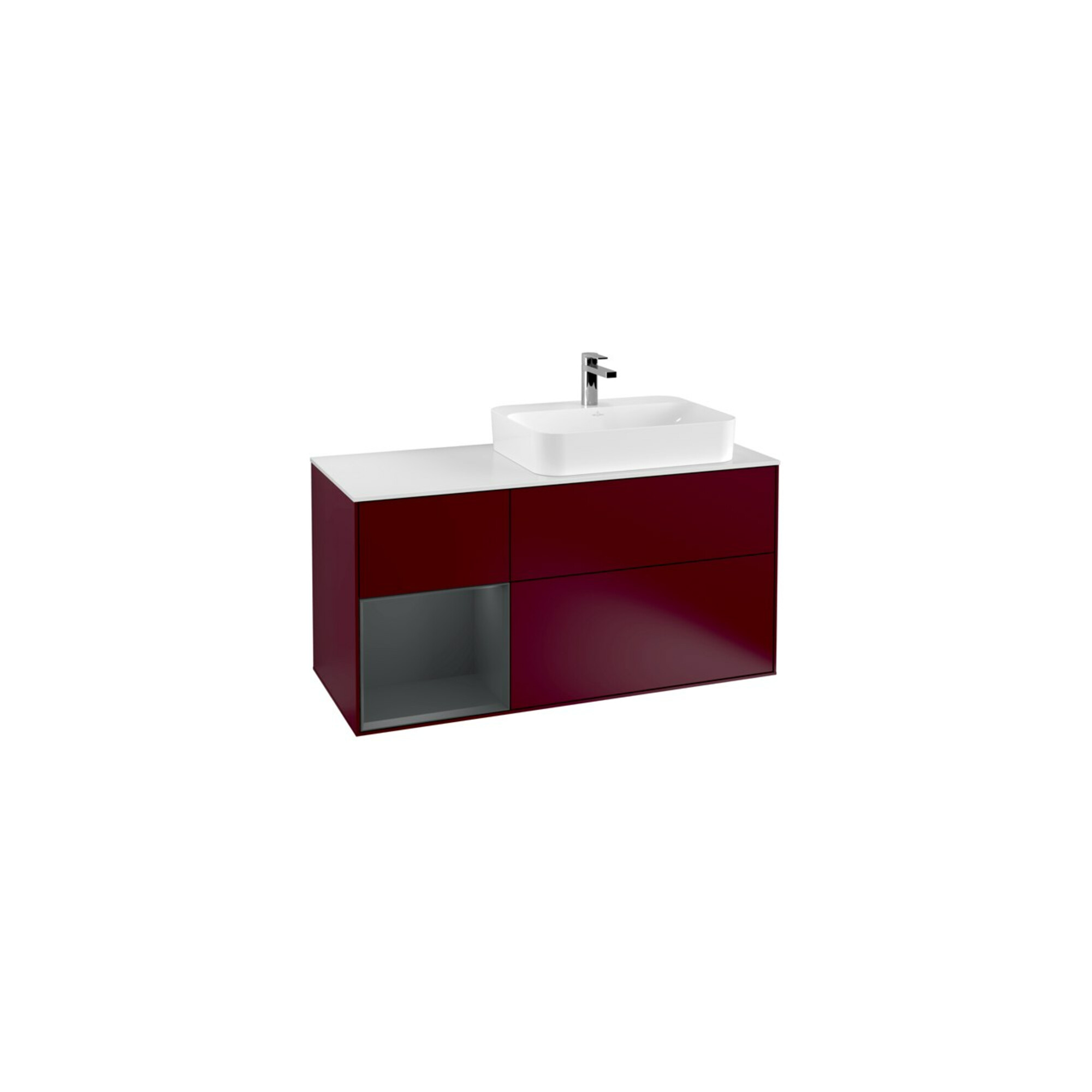 V&B Waschtischunterschrank Wandbeleuchtung Finion 120cm, Pl w m, Rg li md bl. m Lac, Peo m ; Villeroy & Boch