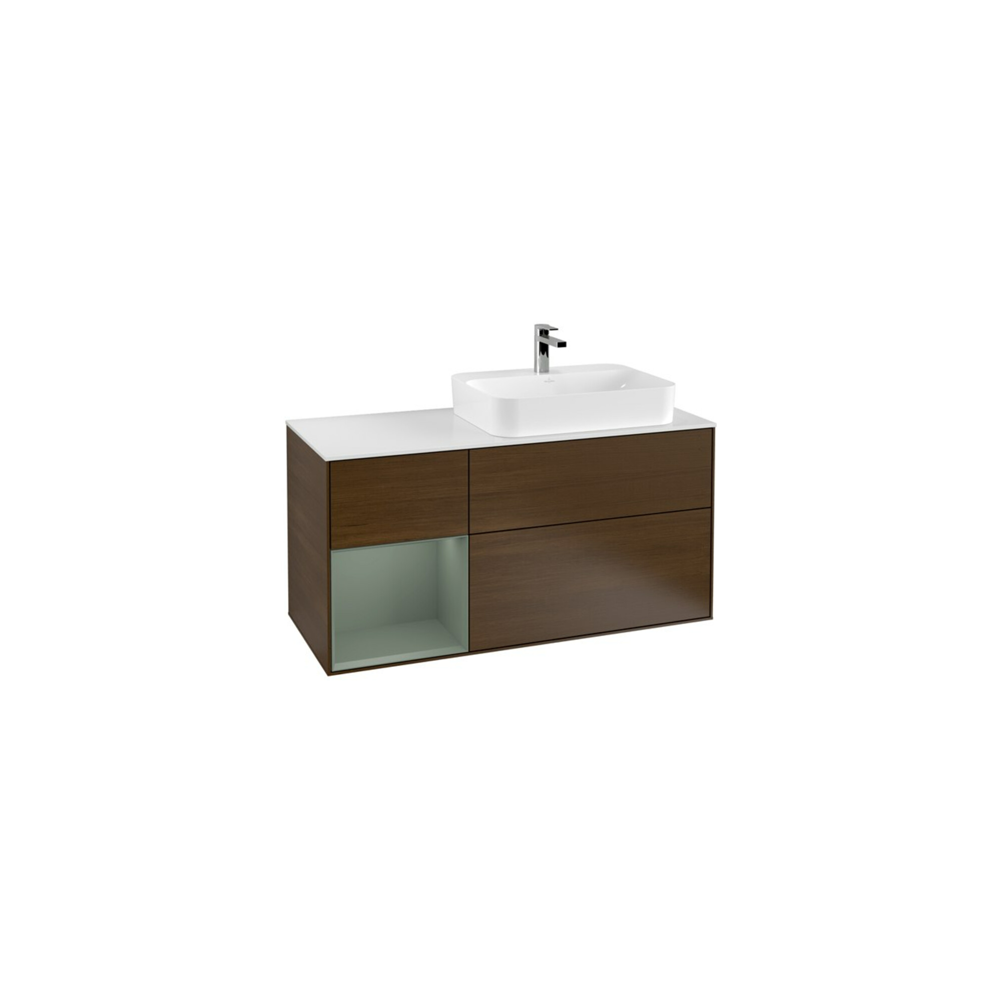 V&B Waschtischunterschrank Wandbeleuchtung Finion 120cm, Pl w m, Rg li Oli. m Lac, wal ven ; Villeroy & Boch
