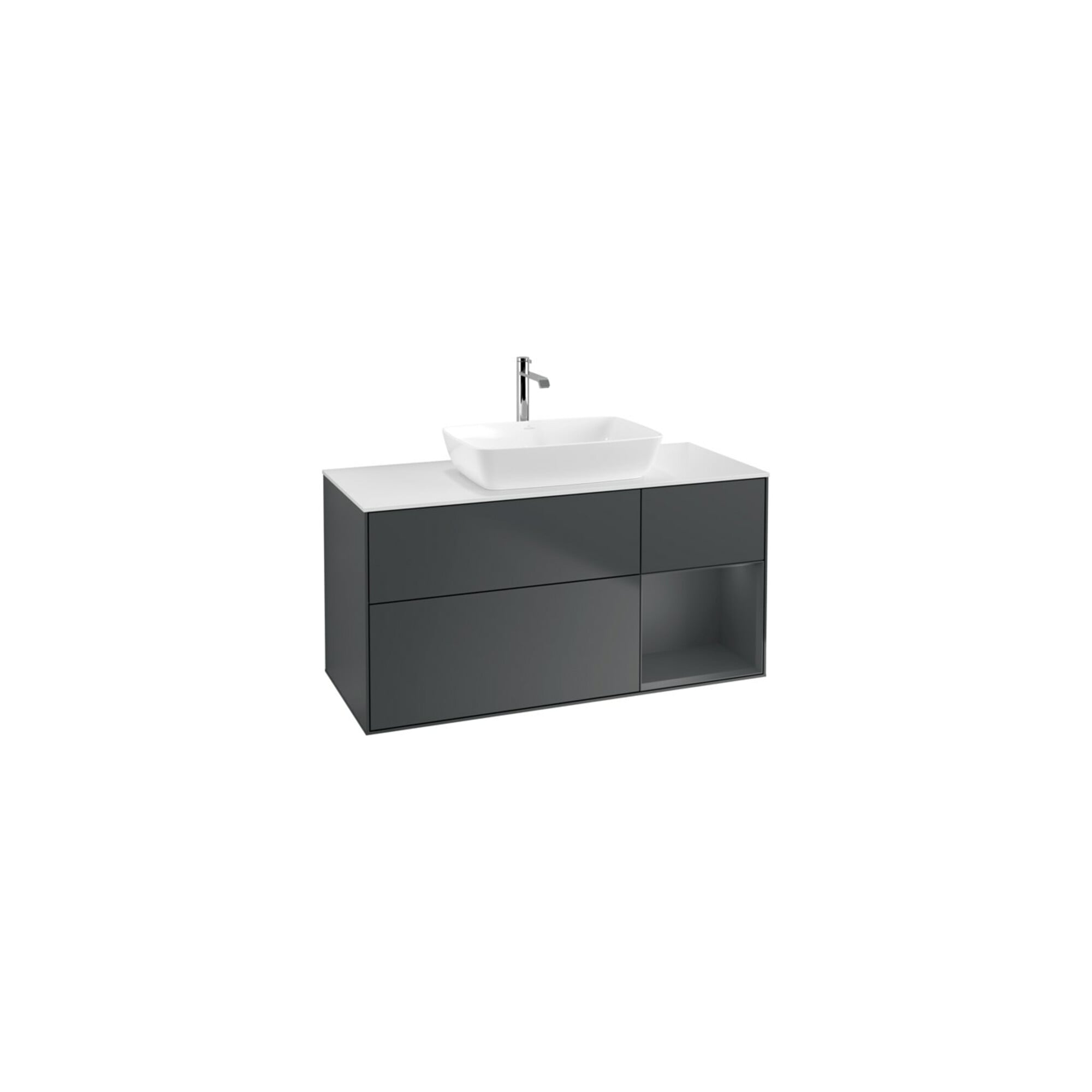 V&B Waschtischunterschrank Wandbeleuchtung Finion 120cm, Pl w m, Rg md m Lac, md bl. m Lac ; Villeroy & Boch
