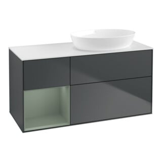 V&B Waschtischunterschrank Wandbeleuchtung Finion 120cm, Pl w m, Rg Ol m Lac, md bl. m Lac