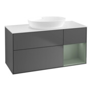 V&B Waschtischunterschrank Wandbeleuchtung Finion 120cm, Pl w m, Rg Oli. m Lac, Anthrac. m