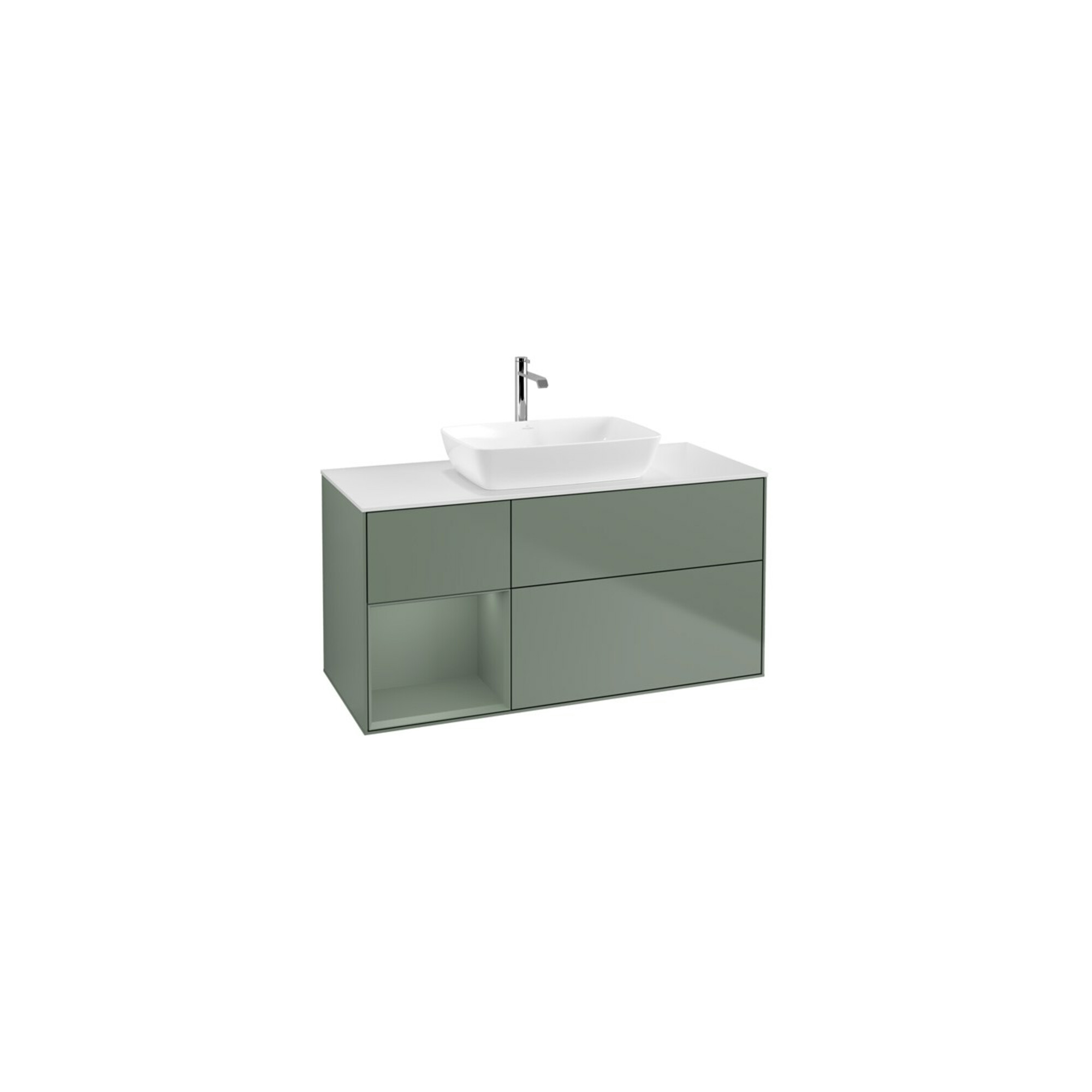 V&B Waschtischunterschrank Wandbeleuchtung Finion 120cm, Pl w m, Rg Oli. m Lac, Oli. m Lac ; Villeroy & Boch