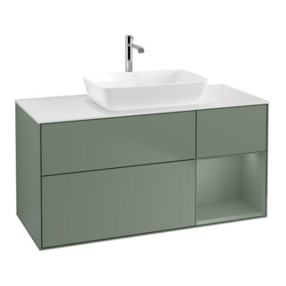 V&B Waschtischunterschrank Wandbeleuchtung Finion 120cm, Pl w m, Rg Oli. m Lac, Oli. m Lac