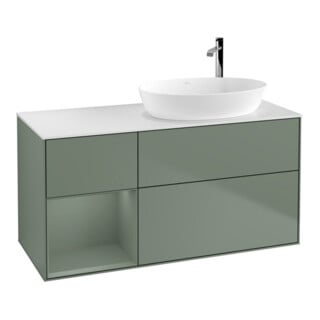 V&B Waschtischunterschrank Wandbeleuchtung Finion 120cm, Pl w m, Rg Oli. m Lac, Oli. m Lac