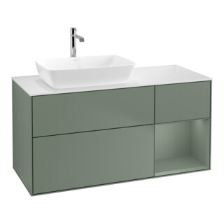 V&B Waschtischunterschrank Wandbeleuchtung Finion 120cm, Pl w m, Rg Oli. m Lac, Oli. m Lac