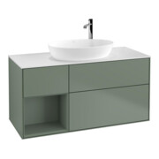 V&B Waschtischunterschrank Wandbeleuchtung Finion 120cm, Pl w m, Rg Oli. m Lac, Oli. m Lac