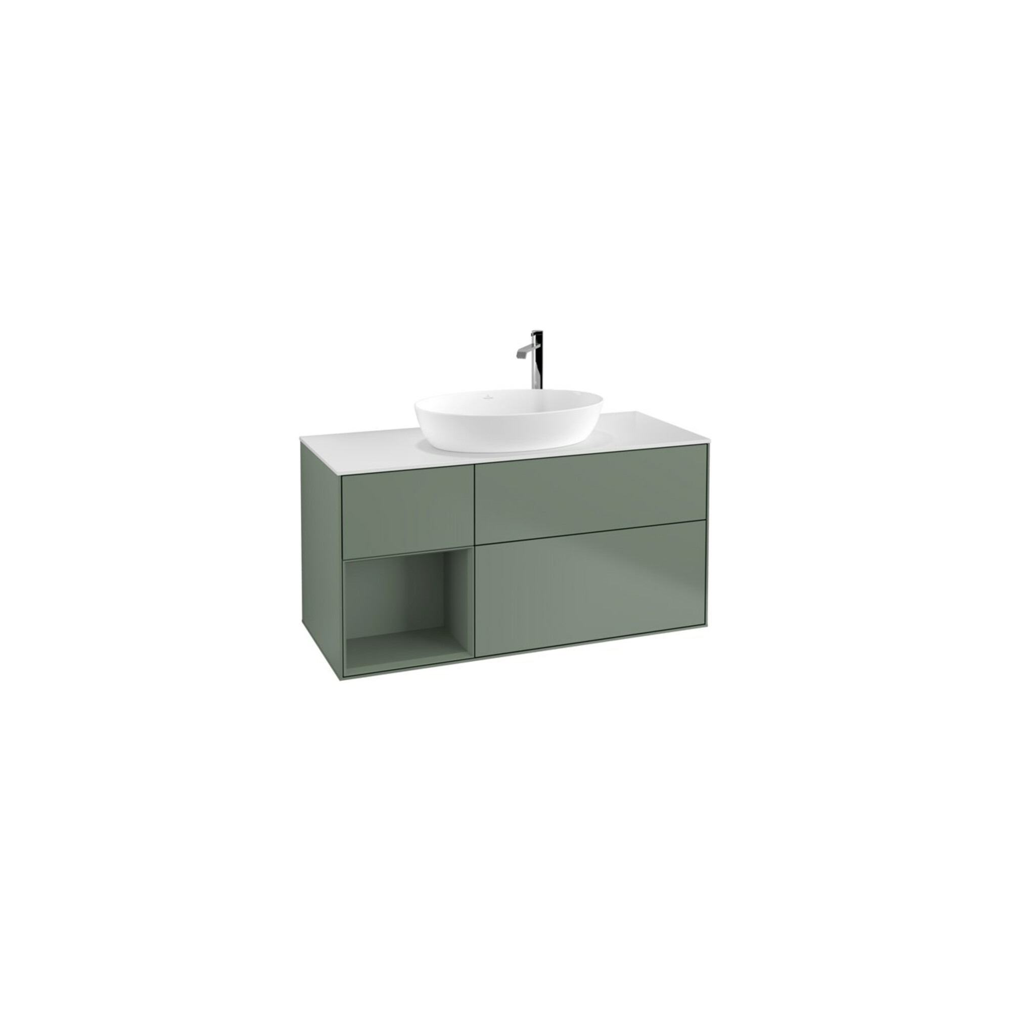 V&B Waschtischunterschrank Wandbeleuchtung Finion 120cm, Pl w m, Rg Oli. m Lac, Oli. m Lac ; Villeroy & Boch