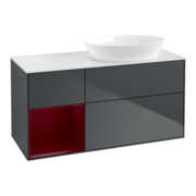 V&B Waschtischunterschrank Wandbeleuchtung Finion 120cm, Pl w m, Rg Peo m La, md bl. m Lac