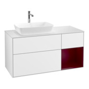 V&B Waschtischunterschrank Wandbeleuchtung Finion 120cm, Pl w m, Rg Peo m Lac, glo wh. Lac