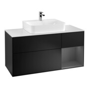 V&B Waschtischunterschrank Wandbeleuchtung Finion 120cm, Pl w m, Rg r A m, bla m Lac