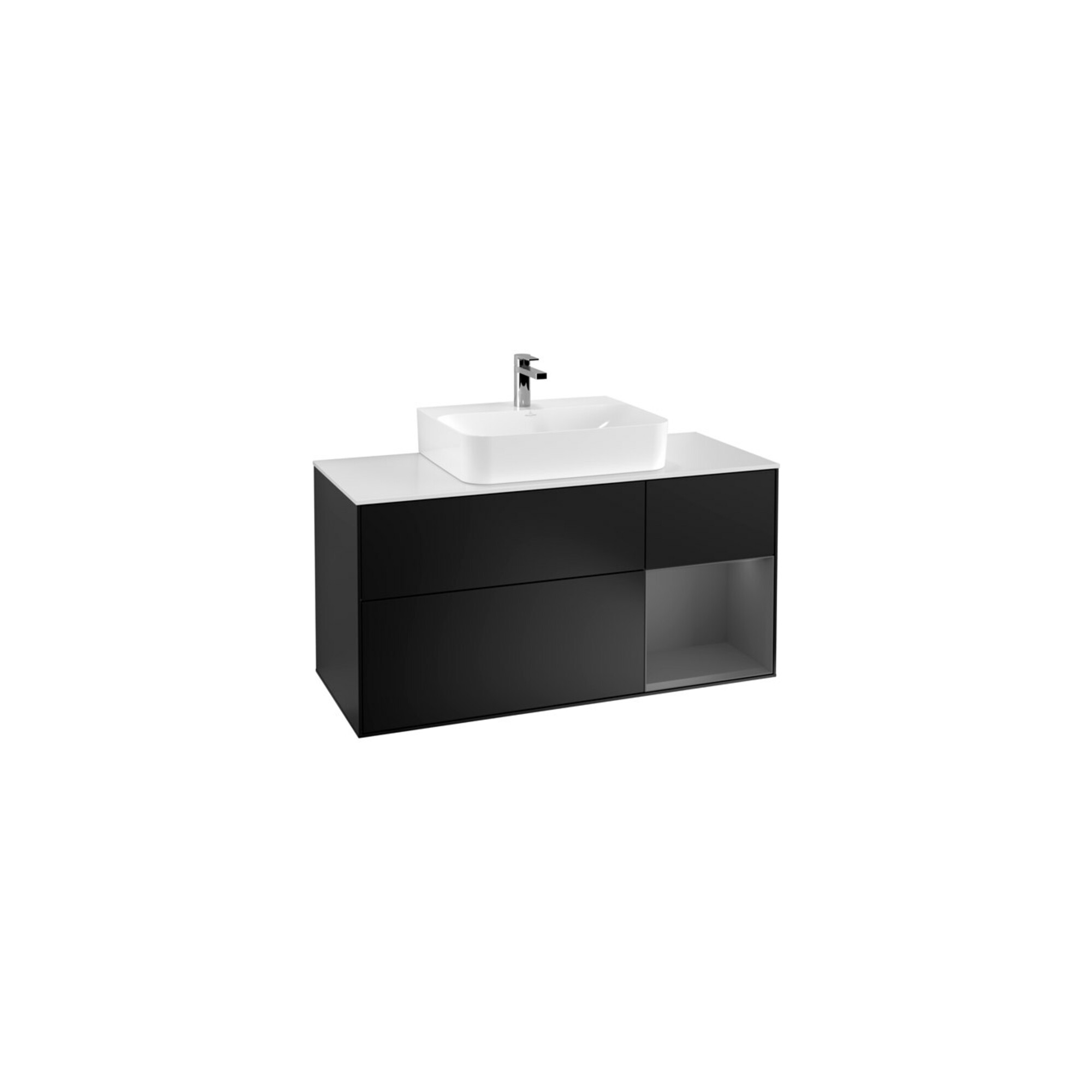 V&B Waschtischunterschrank Wandbeleuchtung Finion 120cm, Pl w m, Rg r A m, bla m Lac ; Villeroy & Boch
