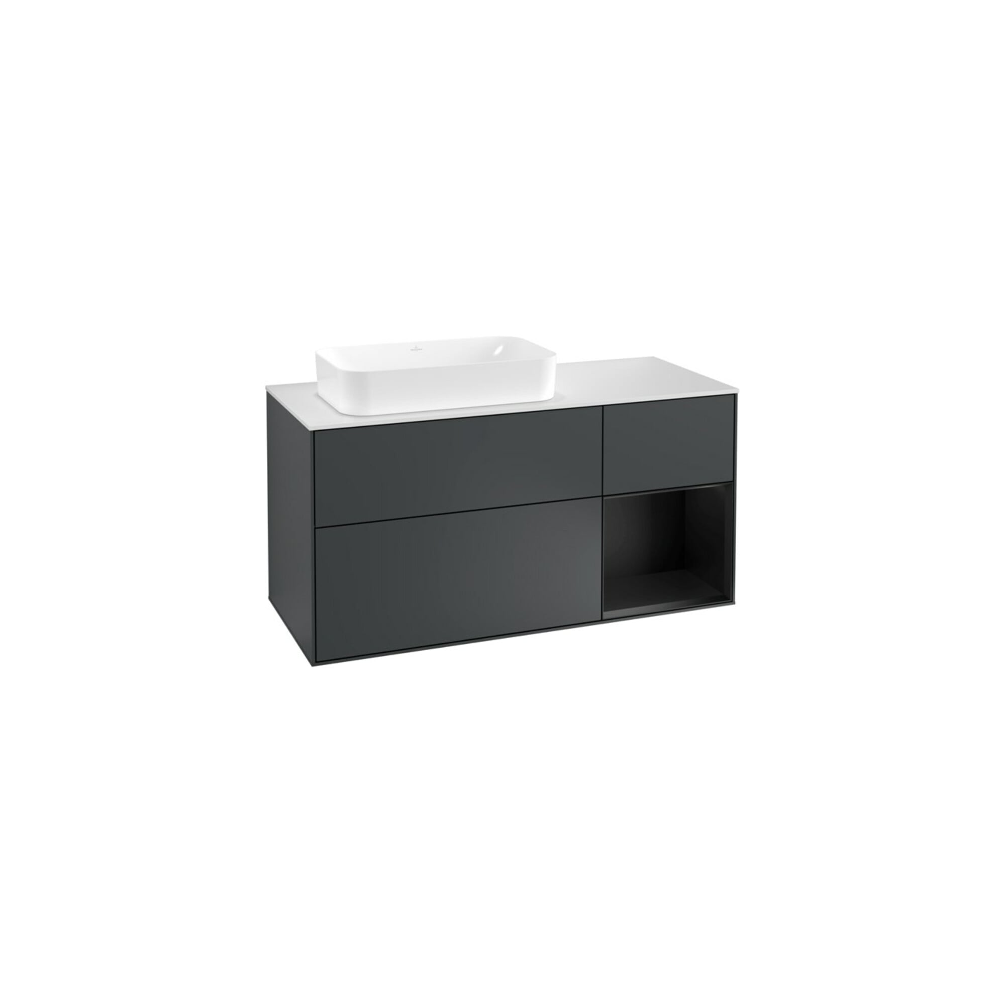 V&B Waschtischunterschrank Wandbeleuchtung Finion 120cm, Pl w m, Rg r b m La, md bl. m Lac ; Villeroy & Boch