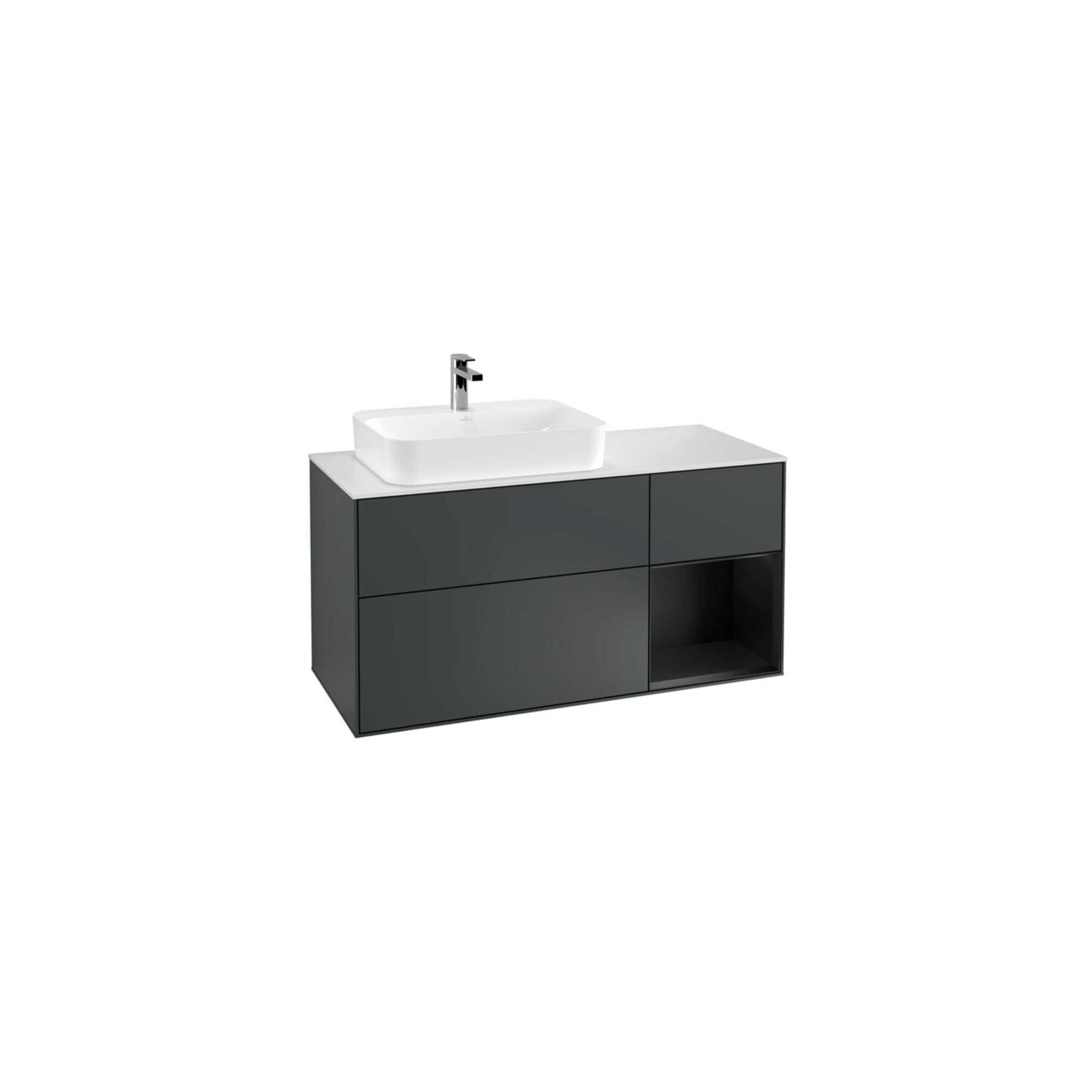 V&B Waschtischunterschrank Wandbeleuchtung Finion 120cm, Pl w m, Rg r b m La, md bl. m Lac ; Villeroy & Boch
