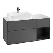 V&B Waschtischunterschrank Wandbeleuchtung Finion 120cm, Pl w m, Rg r b m Lac, Anthrac. m