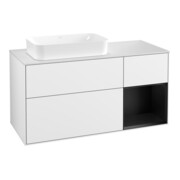 V&B Waschtischunterschrank Wandbeleuchtung Finion 120cm, Pl w m, Rg r b m Lac, glo wh. Lac