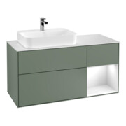 V&B Waschtischunterschrank Wandbeleuchtung Finion 120cm, Pl w m, Rg r g w Lac, Oli. m Lac