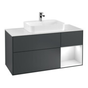 V&B Waschtischunterschrank Wandbeleuchtung Finion 120cm, Pl w m, Rg r g wh., md bl. m Lac