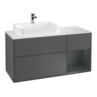 V&B Waschtischunterschrank Wandbeleuchtung Finion 120cm, Pl w m, Rg r md b m La, A m