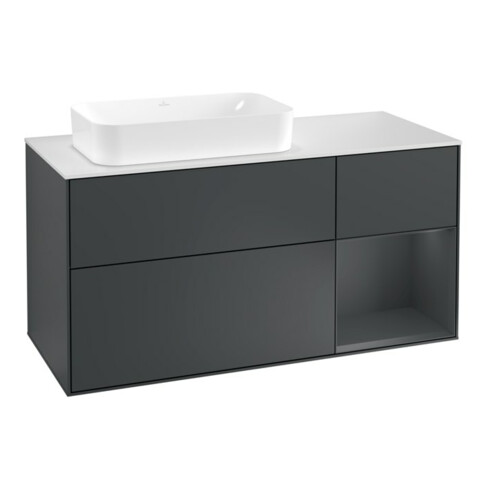 V&B Waschtischunterschrank Wandbeleuchtung Finion 120cm, Pl w m, Rg r md b m La, md b m La