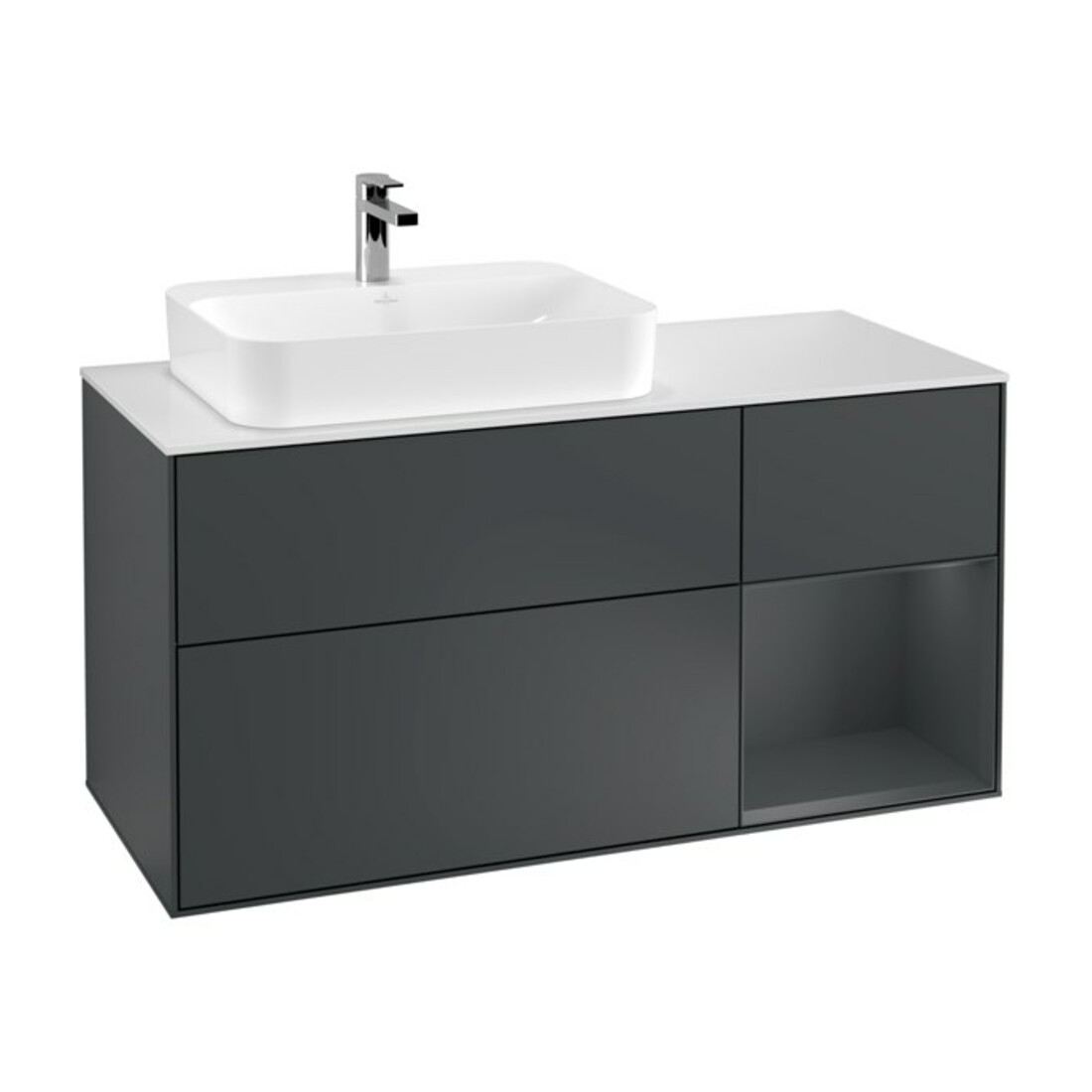 V&B Waschtischunterschrank Wandbeleuchtung Finion 120cm, Pl w m, Rg r md b m La, md b m La