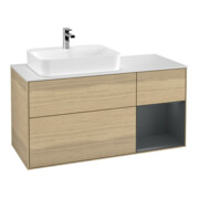 V&B Waschtischunterschrank Wandbeleuchtung Finion 120cm, Pl w m, Rg r md bl. m Lac, Oa ven