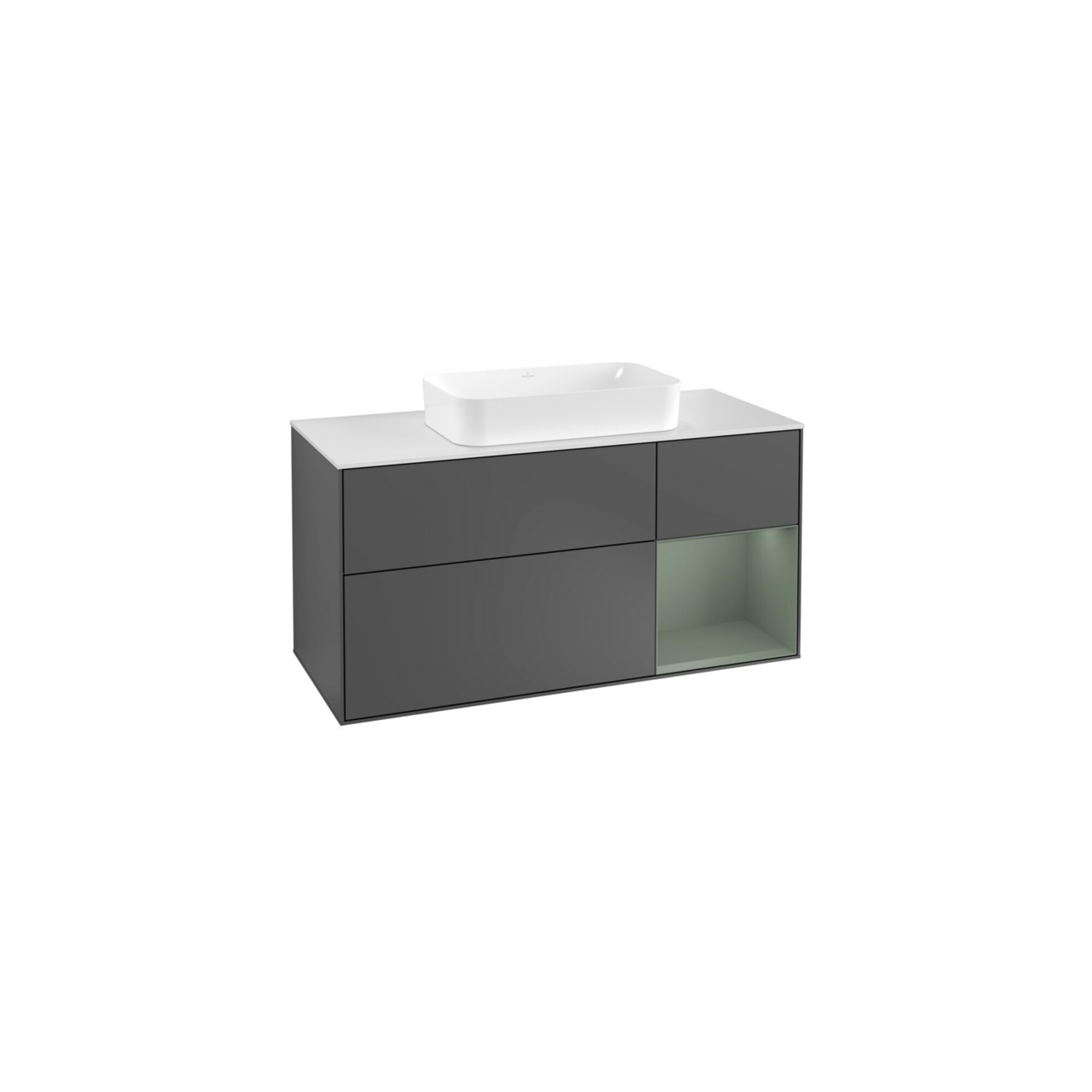 V&B Waschtischunterschrank Wandbeleuchtung Finion 120cm, Pl w m, Rg r Ol m Lac, Anthrac. m ; Villeroy & Boch