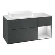 V&B Waschtischunterschrank Wandbeleuchtung Finion 120cm, Pl w m, Rg r w m La, md bl. m Lac