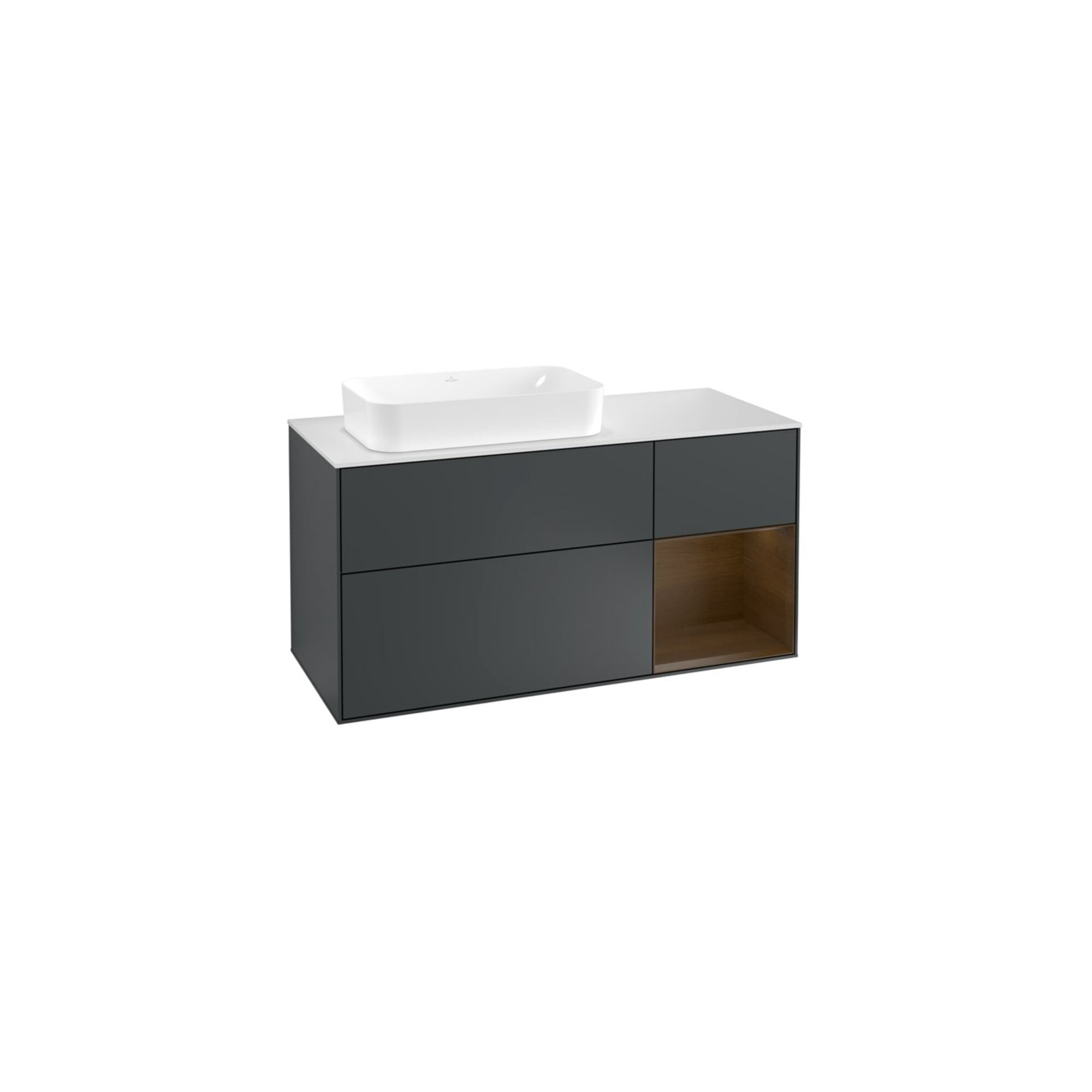 V&B Waschtischunterschrank Wandbeleuchtung Finion 120cm, Pl w m, Rg r wal ven, md b m Lac ; Villeroy & Boch