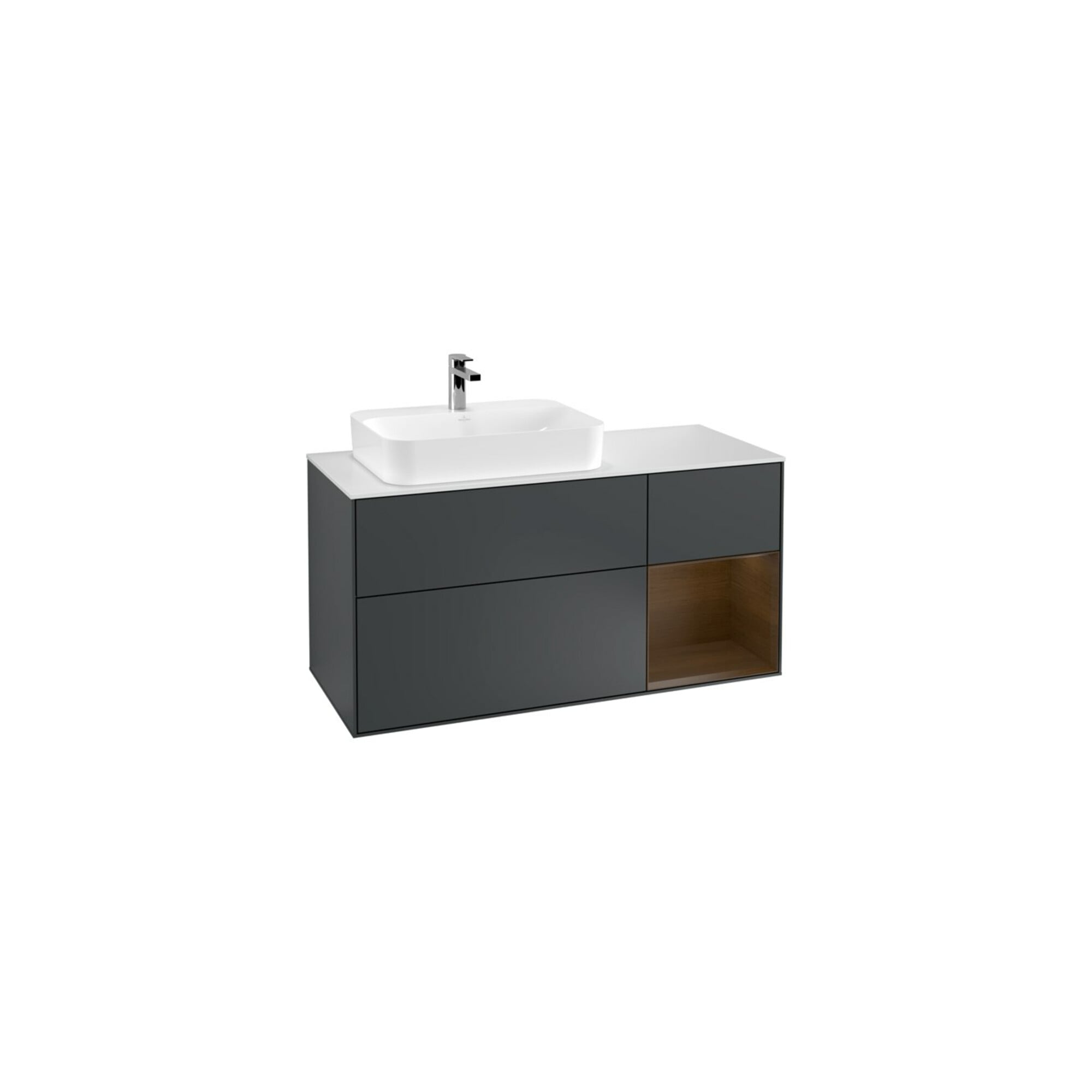 V&B Waschtischunterschrank Wandbeleuchtung Finion 120cm, Pl w m, Rg r wal ven, md b m Lac ; Villeroy & Boch