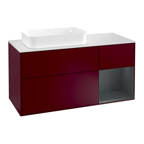 V&B Waschtischunterschrank Wandbeleuchtung Finion 120cm, Pl w m, Rg re md bl. m Lac, Peo m