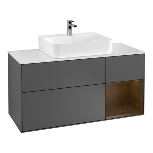 V&B Waschtischunterschrank Wandbeleuchtung Finion 120cm, Pl w m, Rg re wal ven, Anthrac. m