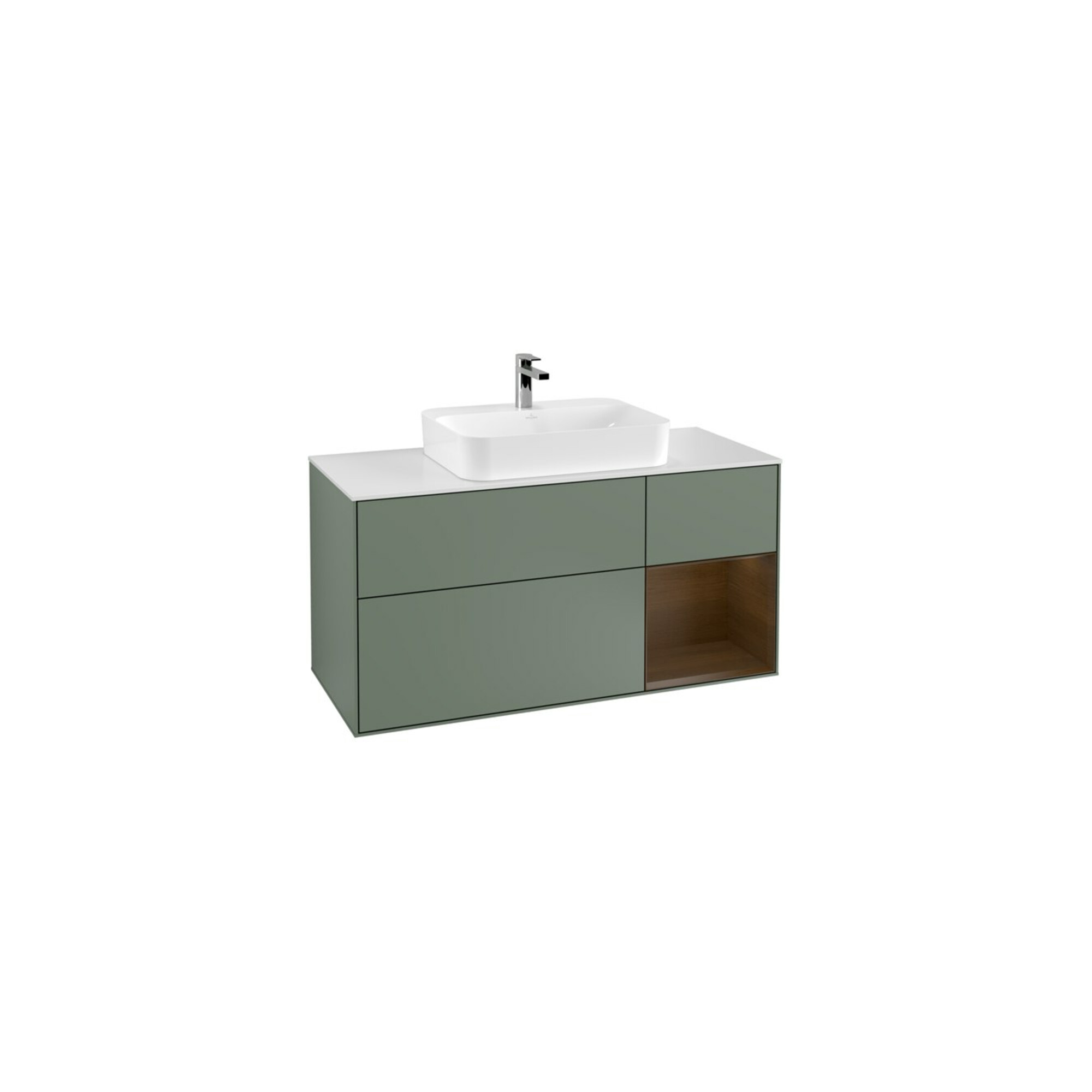 V&B Waschtischunterschrank Wandbeleuchtung Finion 120cm, Pl w m, Rg re wal ven, Oli. m Lac ; Villeroy & Boch
