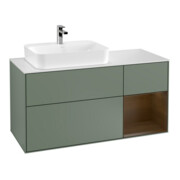 V&B Waschtischunterschrank Wandbeleuchtung Finion 120cm, Pl w m, Rg re wal ven, Oli. m Lac