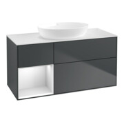 V&B Waschtischunterschrank Wandbeleuchtung Finion 120cm, Pl w m, Rg w m Lac, md bl. m Lac