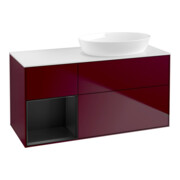 V&B Waschtischunterschrank Wandbeleuchtung Finion 120cm, Pl wh. m, Reg bla m Lac, Peo m