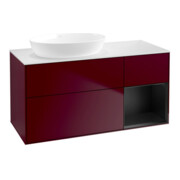 V&B Waschtischunterschrank Wandbeleuchtung Finion 120cm, Pl wh. m, Reg bla m Lac, Peo m