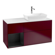 V&B Waschtischunterschrank Wandbeleuchtung Finion 120cm, Pl wh. m, Reg bla m Lac, Peo m