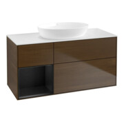 V&B Waschtischunterschrank Wandbeleuchtung Finion 120cm, Pl wh. m, Reg bla m Lac, wal ven