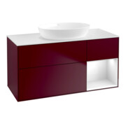 V&B Waschtischunterschrank Wandbeleuchtung Finion 120cm, Pl wh. m, Reg glo wh. Lac, Peo m