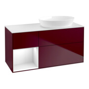 V&B Waschtischunterschrank Wandbeleuchtung Finion 120cm, Pl wh. m, Reg glo wh. Lac, Peo m