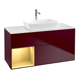 V&B Waschtischunterschrank Wandbeleuchtung Finion 120cm, Pl wh. m, Reg gol m Lac, Peo m