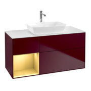 V&B Waschtischunterschrank Wandbeleuchtung Finion 120cm, Pl wh. m, Reg gol m Lac, Peo m