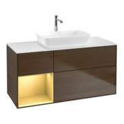 V&B Waschtischunterschrank Wandbeleuchtung Finion 120cm, Pl wh. m, Reg gol m Lac, wal ven