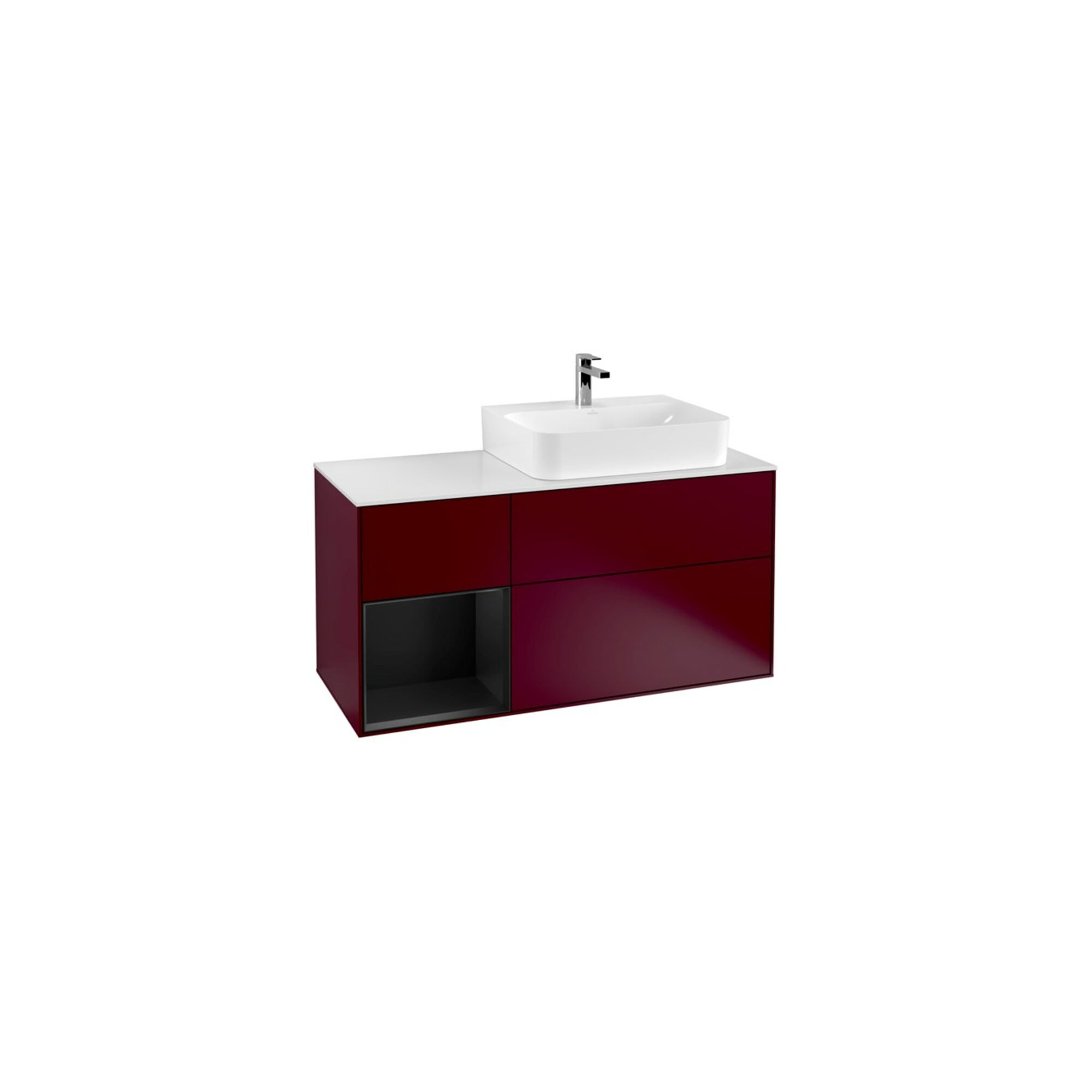 V&B Waschtischunterschrank Wandbeleuchtung Finion 120cm, Pl wh. m, Reg li bla m Lac, Peo m ; Villeroy & Boch