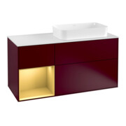 V&B Waschtischunterschrank Wandbeleuchtung Finion 120cm, Pl wh. m, Reg li gol m, Peo m