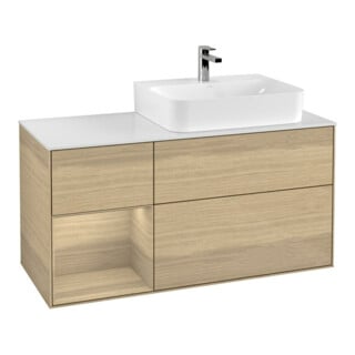 V&B Waschtischunterschrank Wandbeleuchtung Finion 120cm, Pl wh. m, Reg li Oa ven, Oa ven