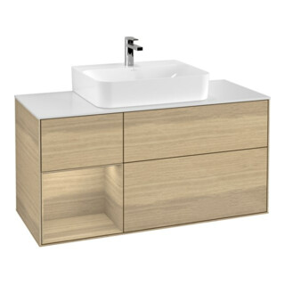 V&B Waschtischunterschrank Wandbeleuchtung Finion 120cm, Pl wh. m, Reg li Oa ven, Oa ven