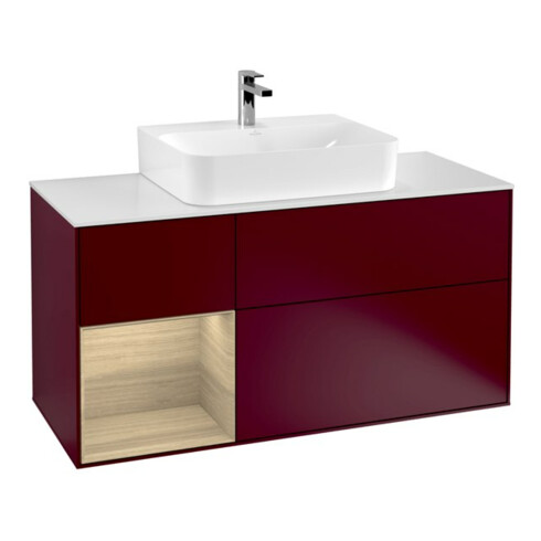 V&B Waschtischunterschrank Wandbeleuchtung Finion 120cm, Pl wh. m, Reg li Oa ven, Peo m