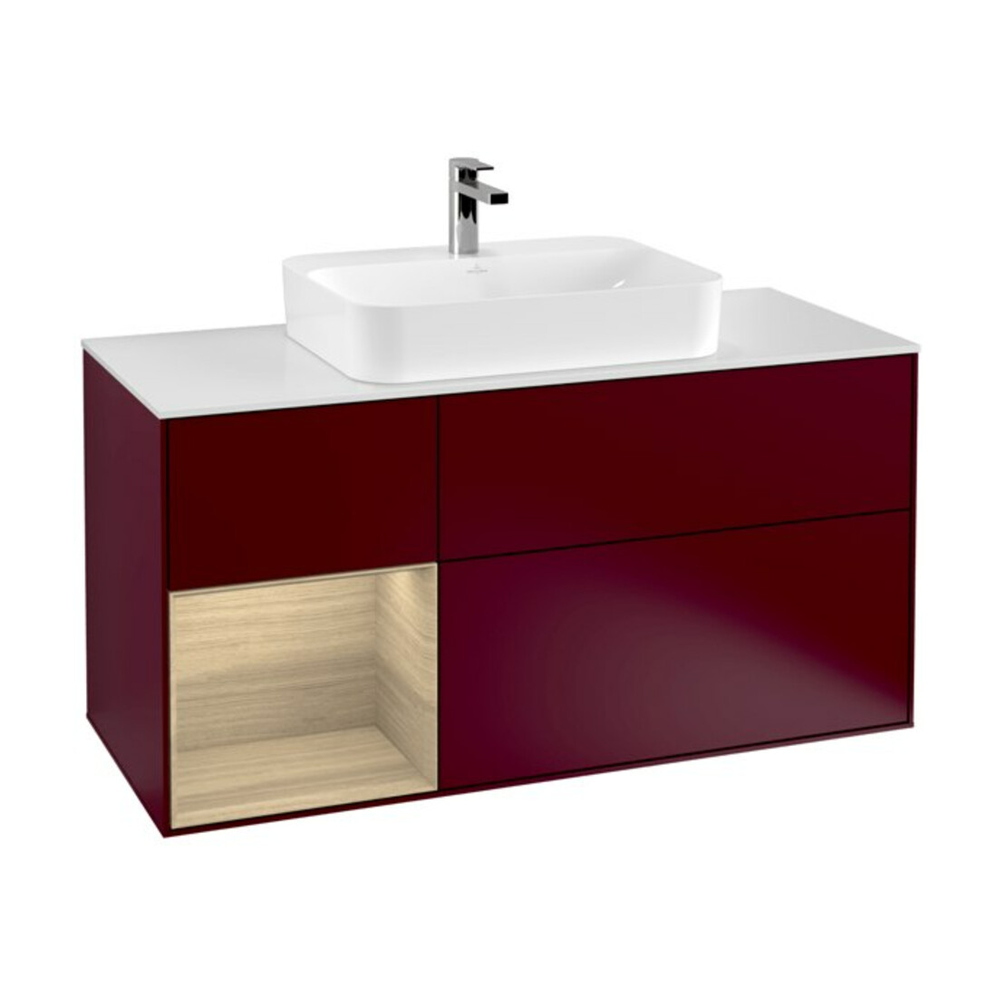 V&B Waschtischunterschrank Wandbeleuchtung Finion 120cm, Pl wh. m, Reg li Oa ven, Peo m